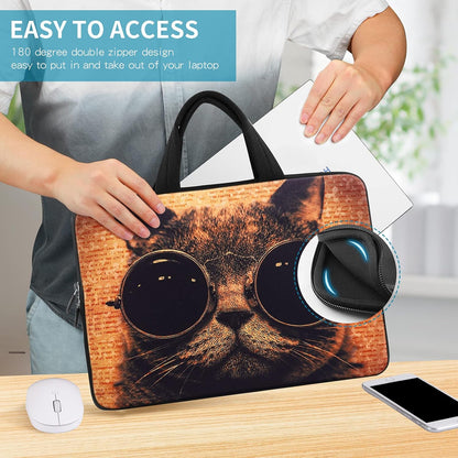 14 15 15.4 15.6 Inch Laptop Handle Bag Computer Protect Case Pouch Holder Notebook Sleeve Neoprene Cover Soft Carring Travel Case Laptop Sleeve Cat ICB-07