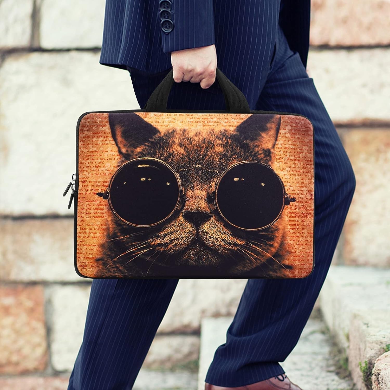 14 15 15.4 15.6 Inch Laptop Handle Bag Computer Protect Case Pouch Holder Notebook Sleeve Neoprene Cover Soft Carring Travel Case Laptop Sleeve Cat ICB-07