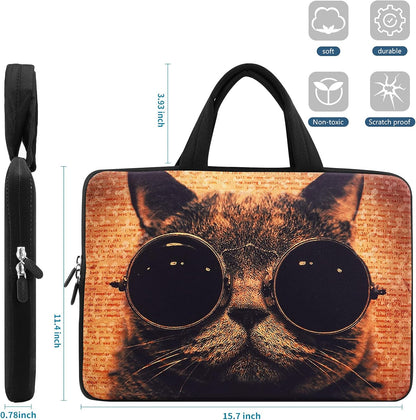 14 15 15.4 15.6 Inch Laptop Handle Bag Computer Protect Case Pouch Holder Notebook Sleeve Neoprene Cover Soft Carring Travel Case Laptop Sleeve Cat ICB-07